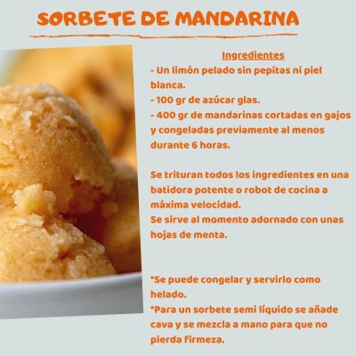 RECETA SORBETE DE MANDARINA